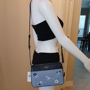 Kate Spade Navy and Blue Floral Crossbody Bag